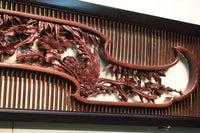 Rare! Carved wooden panel above paper sliding door E6798ab stock (a: where I spread beautiful Hanaki all over in a modern silhouette 0 b: 1)枚