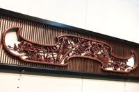 Rare! Carved wooden panel above paper sliding door E6798ab stock (a: where I spread beautiful Hanaki all over in a modern silhouette 0 b: 1)枚