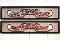 Rare! Carved wooden panel above paper sliding door E6798ab stock (a: where I spread beautiful Hanaki all over in a modern silhouette 0 b: 1)枚