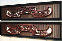 Rare! Carved wooden panel above paper sliding door E6798ab stock (a: where I spread beautiful Hanaki all over in a modern silhouette 0 b: 1)枚