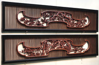 Rare! Carved wooden panel above paper sliding door E6798ab stock (a: where I spread beautiful Hanaki all over in a modern silhouette 0 b: 1)枚