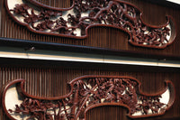 Rare! Carved wooden panel above paper sliding door E6798ab stock (a: where I spread beautiful Hanaki all over in a modern silhouette 0 b: 1)枚