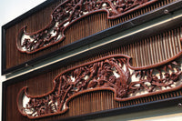 Rare! Carved wooden panel above paper sliding door E6798ab stock (a: where I spread beautiful Hanaki all over in a modern silhouette 0 b: 1)枚