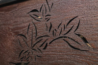 紅葉と香図の楚々としたさり気なさが上品な欄間 E6878b 在庫1枚