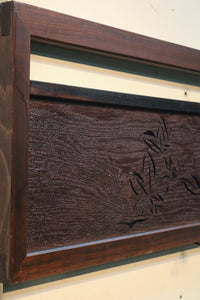 紅葉と香図の楚々としたさり気なさが上品な欄間 E6878b 在庫1枚