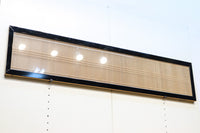 黒枠に木地色の縦繁が映えるガラス入り欄間 E8603 在庫1枚