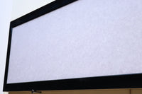 黒枠に木地色の縦繁が映えるガラス入り欄間 E8603 在庫1枚