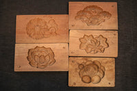 花や葉っぱで華やいだ趣きある蓋付きの菓子型 DB6852a-e 在庫(e:1)個