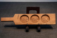 丁寧に彫られた縁起の良い持ち手付きの菓子型 DB6865a-e 在庫(a:0 b:1 c:1 d:1 e:0)個