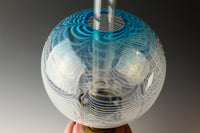 Round blue edge scraped rare color oil pot stand lamp Z-A