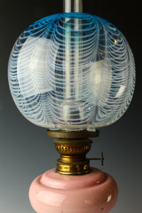 Round blue edge scraped rare color oil pot stand lamp Z-A