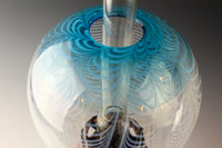 Round blue edge scraped rare color oil pot stand lamp Z-A