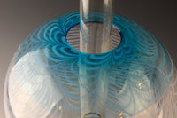 Round blue edge scraped rare color oil pot stand lamp Z-A