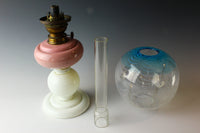 Round blue edge scraped rare color oil pot stand lamp Z-A