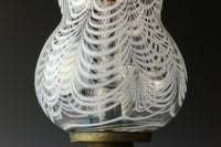 Gold red scraped wavy pattern chamfered blue oil pot stand lamp Z-F