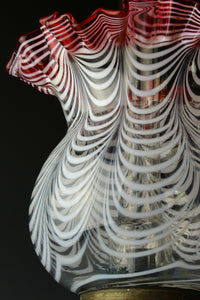 Gold red scraped wavy pattern chamfered blue oil pot stand lamp Z-F