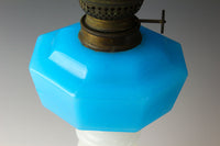 Gold red scraped wavy pattern chamfered blue oil pot stand lamp Z-F