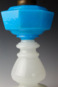 Gold red scraped wavy pattern chamfered blue oil pot stand lamp Z-F