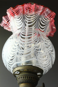 Gold red scraped wavy pattern chamfered blue oil pot stand lamp Z-F