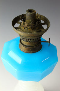 Gold red scraped wavy pattern chamfered blue oil pot stand lamp Z-F