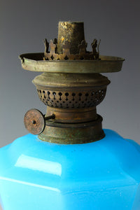 Gold red scraped wavy pattern chamfered blue oil pot stand lamp Z-F