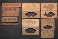 縁起物の風景や生き物など雅な趣きある四角の菓子型 DB3106a-g 在庫(a:1 b:1 d:0 e:0 f:1)枚