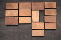 花木や家屋などの模様を1つ描いた情緒ある四角の菓子型 DB3108a-n 在庫8個