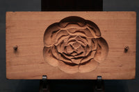 花木や家屋などの模様を1つ描いた情緒ある四角の菓子型 DB3108a-n 在庫8個