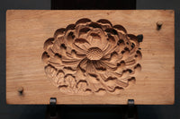 花木や家屋などの模様を1つ描いた情緒ある四角の菓子型 DB3108a-n 在庫8個