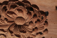 花木や家屋などの模様を1つ描いた情緒ある四角の菓子型 DB3108a-n 在庫8個