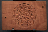 花木や家屋などの模様を1つ描いた情緒ある四角の菓子型 DB3108a-n 在庫8個