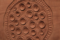 花木や家屋などの模様を1つ描いた情緒ある四角の菓子型 DB3108a-n 在庫8個