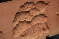 花木や家屋などの模様を1つ描いた情緒ある四角の菓子型 DB3108a-n 在庫8個