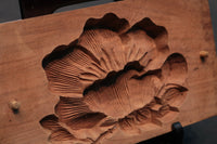 花木や家屋などの模様を1つ描いた情緒ある四角の菓子型 DB3108a-n 在庫8個