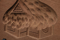 花木や家屋などの模様を1つ描いた情緒ある四角の菓子型 DB3108a-n 在庫8個