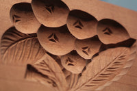 花木や家屋などの模様を1つ描いた情緒ある四角の菓子型 DB3108a-n 在庫8個