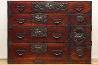 稀少!!唐獅子金具の古色を纏う仙台衣裳箪笥 Ba9316-MT