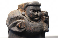 細目に口を開けた表情が魅力の木彫りの大黒様 DC1474