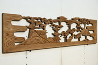 心和む城下の風景を描いた欄間素材 E8633 在庫1枚