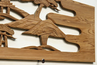 心和む城下の風景を描いた欄間素材 E8633 在庫1枚