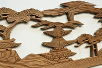 心和む城下の風景を描いた欄間素材 E8633 在庫1枚