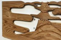 心和む城下の風景を描いた欄間素材 E8633 在庫1枚