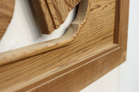 扇と鯉が艶やかな木地色の彫刻欄間 E8867ab 在庫(a:売約済 b:1)枚