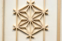 木地色格子に麻の葉組子が素敵な建具素材 E8890ab 在庫(a:10 b:10)枚 【奈良県建具屋さんデッドストックシリーズ】