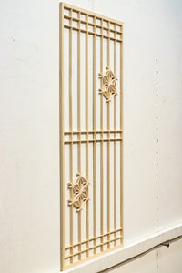 木地色格子に麻の葉組子が素敵な建具素材 E8890ab 在庫(a:10 b:10)枚 【奈良県建具屋さんデッドストックシリーズ】