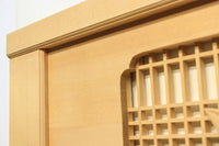 唐獅子牡丹を描いた木地色の欄間 E9721 在庫1枚