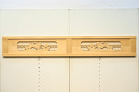 唐獅子牡丹を描いた木地色の欄間 E9721 在庫1枚