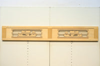 唐獅子牡丹を描いた木地色の欄間 E9721 在庫1枚