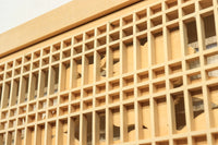 唐獅子牡丹を描いた木地色の欄間 E9721 在庫1枚