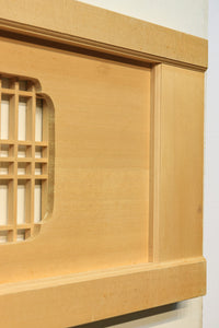 唐獅子牡丹を描いた木地色の欄間 E9721 在庫1枚